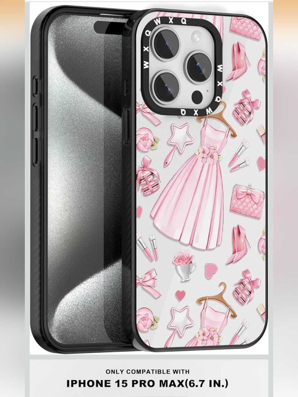 Pink Fashion Pattern Phone Case for iPhone 15 Pro Max